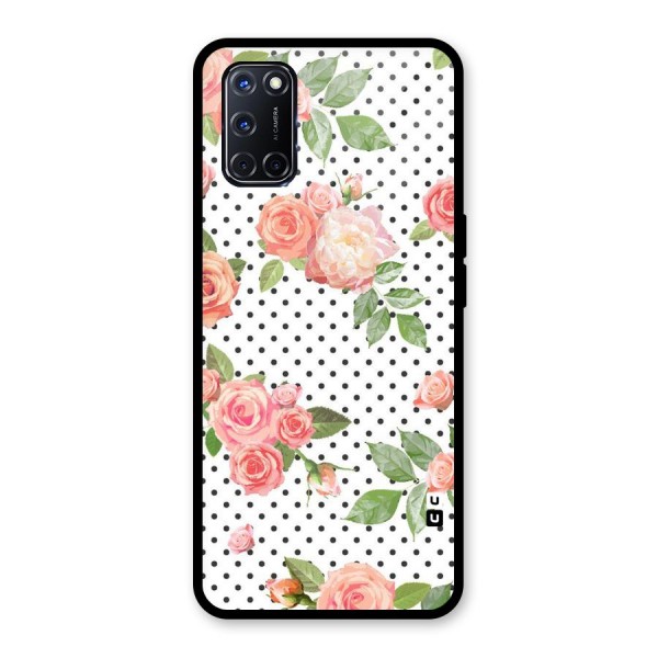 Polka Bloom White Glass Back Case for Oppo A52