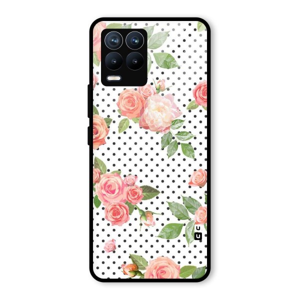 Polka Bloom White Glass Back Case for Realme 8