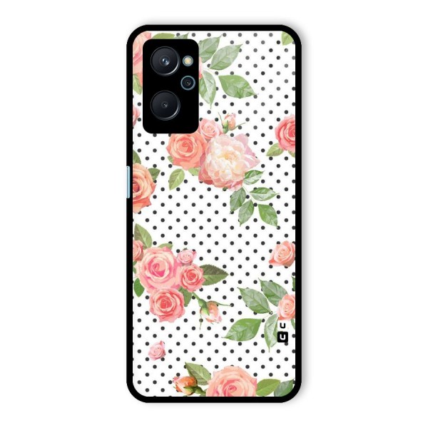 Polka Bloom White Glass Back Case for Realme 9i