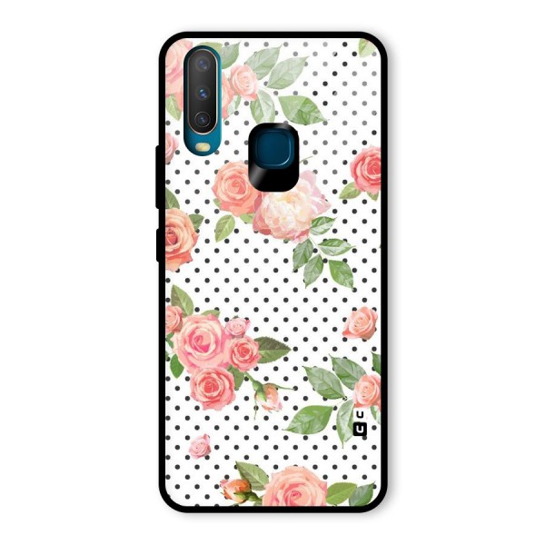 Polka Bloom White Glass Back Case for Vivo Y12