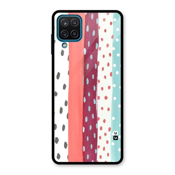 Polka Brush Art Glass Back Case for Galaxy A12