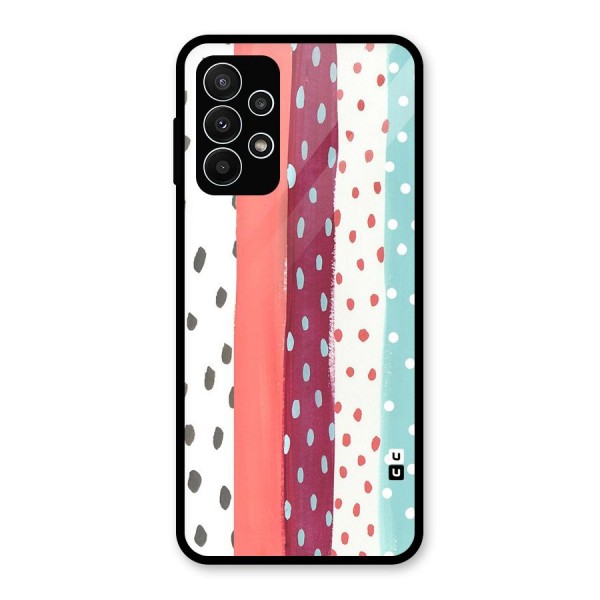 Polka Brush Art Glass Back Case for Galaxy A23