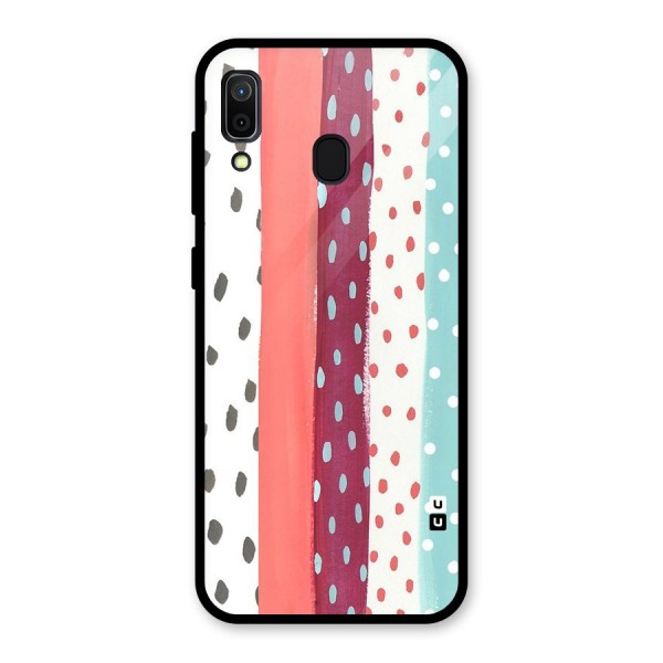 Polka Brush Art Glass Back Case for Galaxy A30