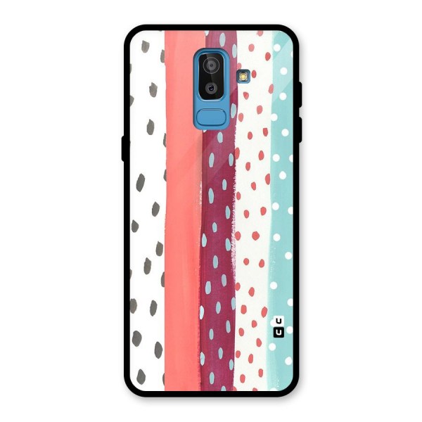 Polka Brush Art Glass Back Case for Galaxy J8