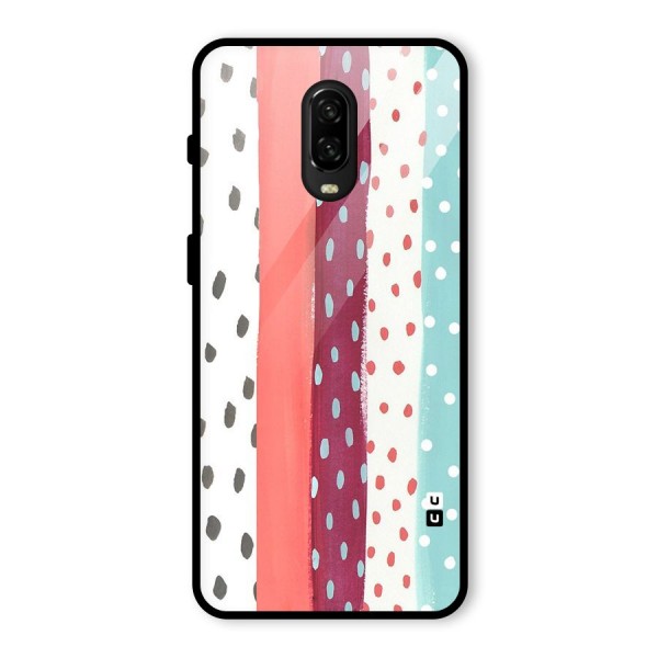 Polka Brush Art Glass Back Case for OnePlus 6T