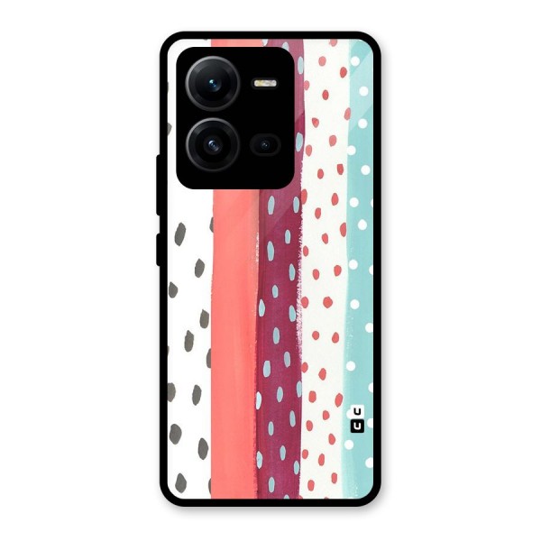 Polka Brush Art Glass Back Case for Vivo V25