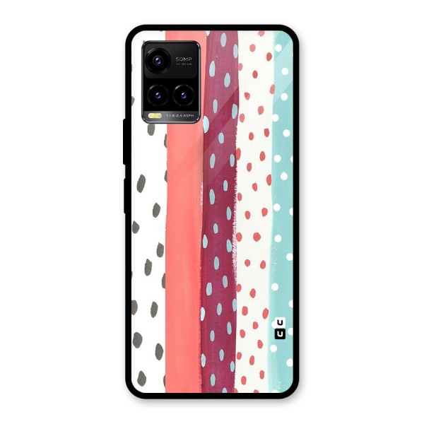 Polka Brush Art Glass Back Case for Vivo Y21A