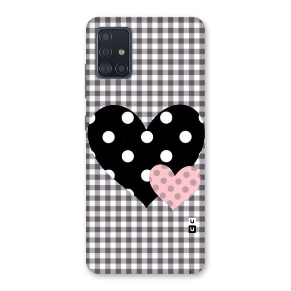 Polka Check Hearts Back Case for Galaxy A51