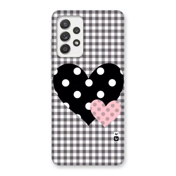 Polka Check Hearts Back Case for Galaxy A52