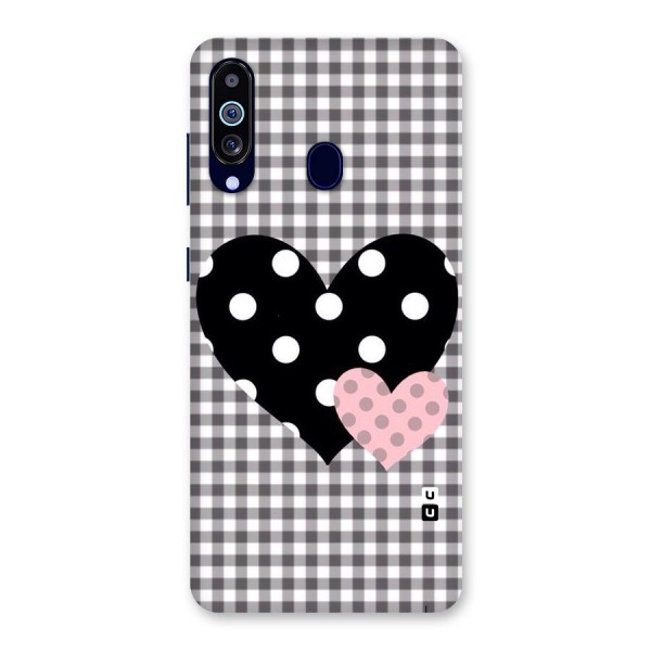 Polka Check Hearts Back Case for Galaxy A60