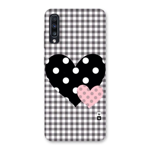 Polka Check Hearts Back Case for Galaxy A70