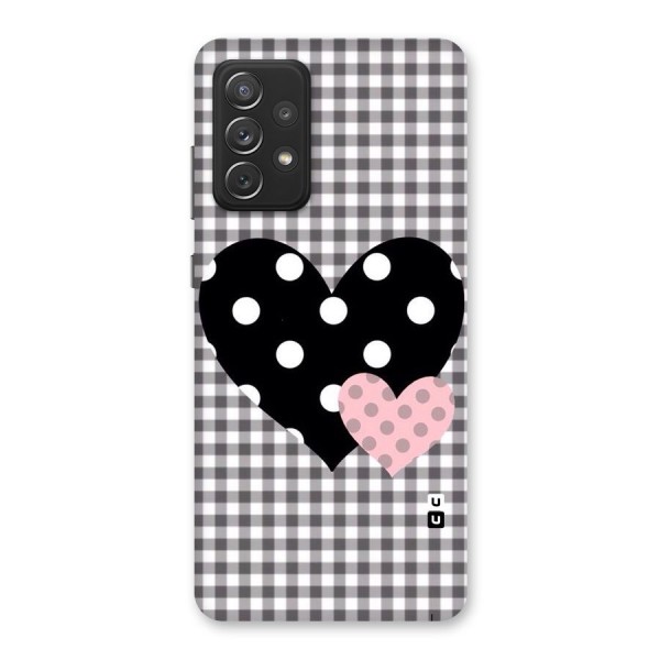 Polka Check Hearts Back Case for Galaxy A72