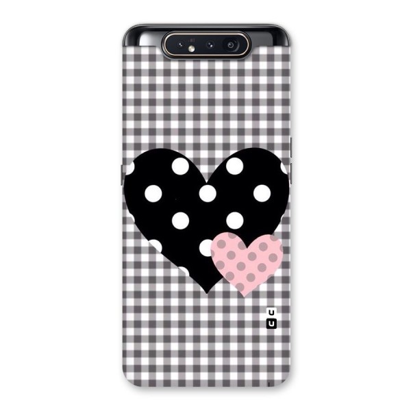 Polka Check Hearts Back Case for Galaxy A80