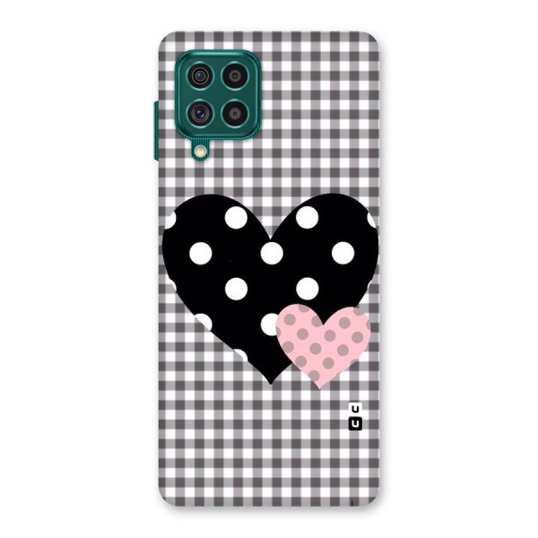 Polka Check Hearts Back Case for Galaxy F62