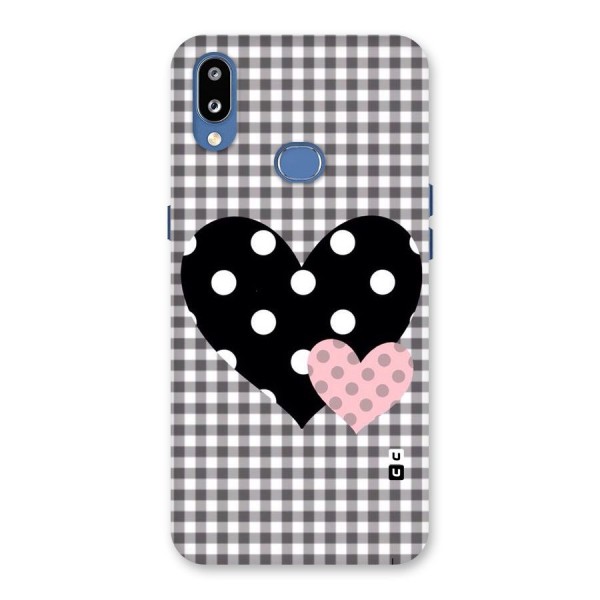 Polka Check Hearts Back Case for Galaxy M01s