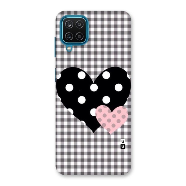 Polka Check Hearts Back Case for Galaxy M12