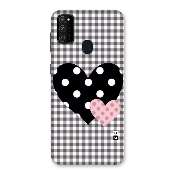 Polka Check Hearts Back Case for Galaxy M21