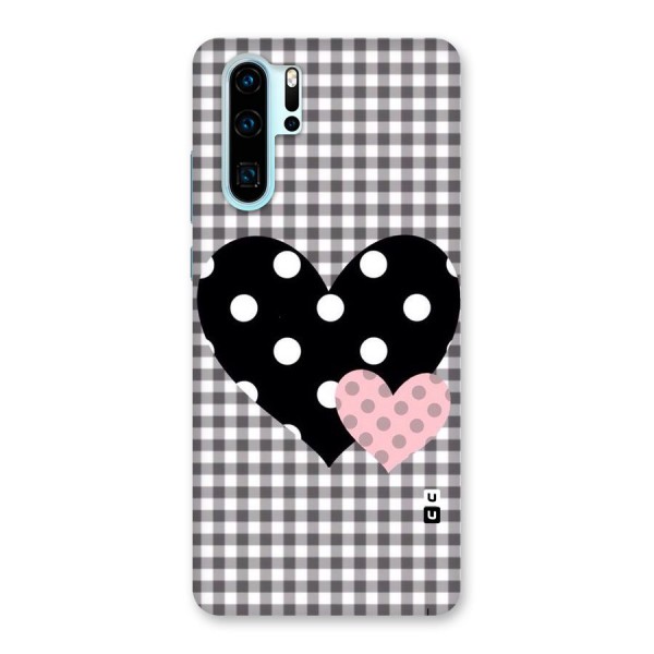 Polka Check Hearts Back Case for Huawei P30 Pro