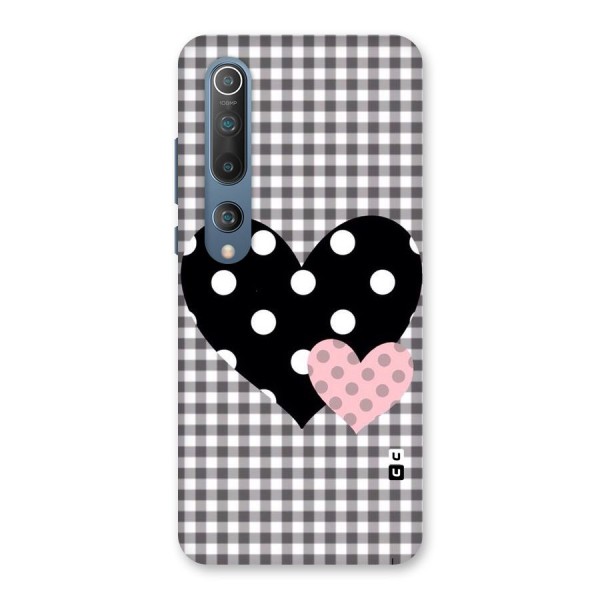 Polka Check Hearts Back Case for Mi 10