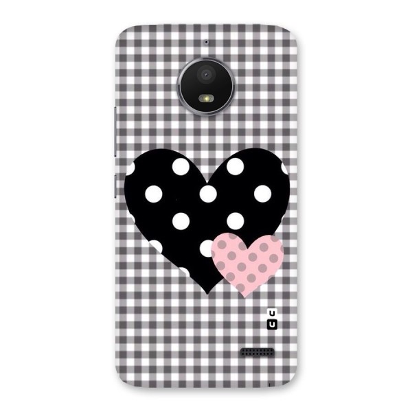 Polka Check Hearts Back Case for Moto E4