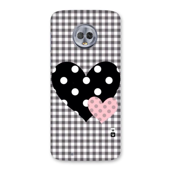 Polka Check Hearts Back Case for Moto G6