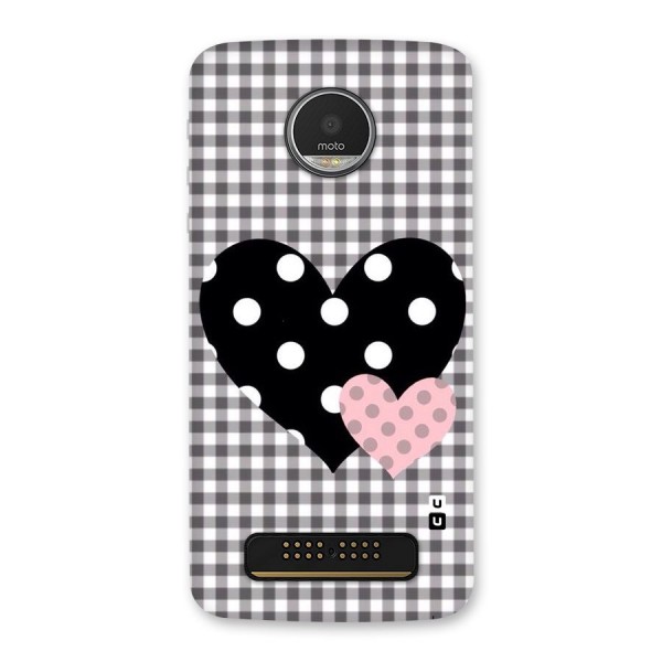 Polka Check Hearts Back Case for Moto Z Play