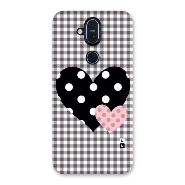 Polka Check Hearts Back Case for Nokia 8.1