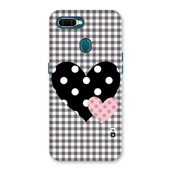 Polka Check Hearts Back Case for Oppo A12