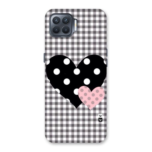 Polka Check Hearts Back Case for Oppo F17 Pro