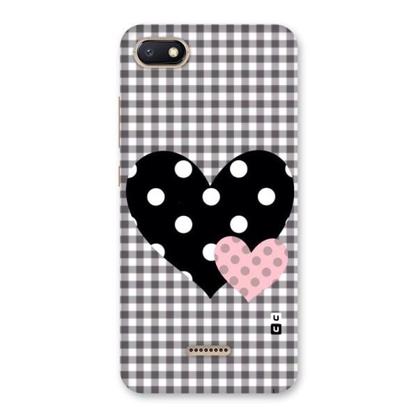 Polka Check Hearts Back Case for Redmi 6A