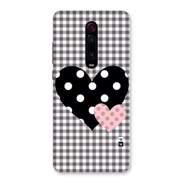 Polka Check Hearts Back Case for Redmi K20 Pro