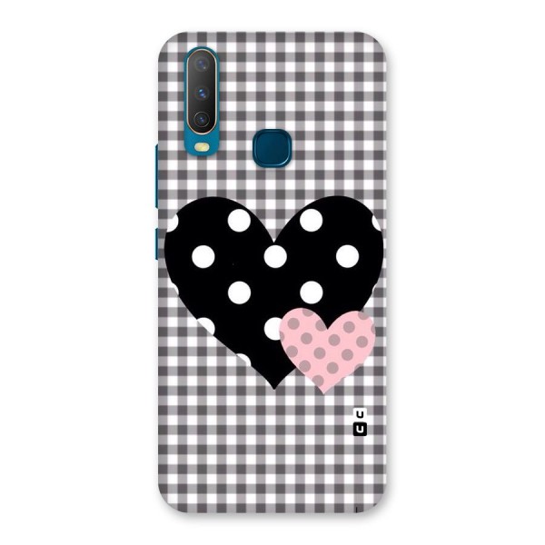 Polka Check Hearts Back Case for Vivo U10