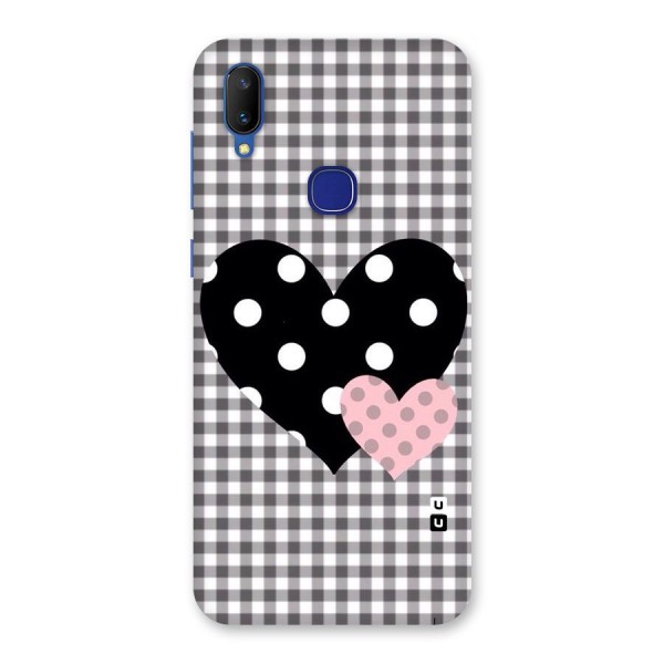 Polka Check Hearts Back Case for Vivo V11