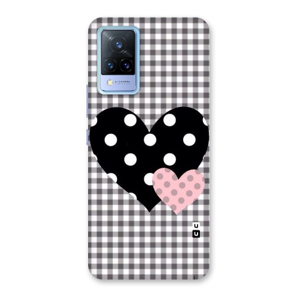 Polka Check Hearts Back Case for Vivo V21 5G