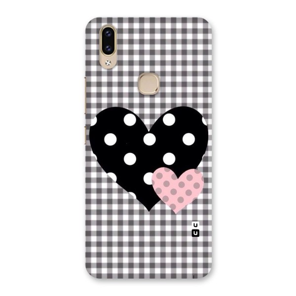 Polka Check Hearts Back Case for Vivo V9