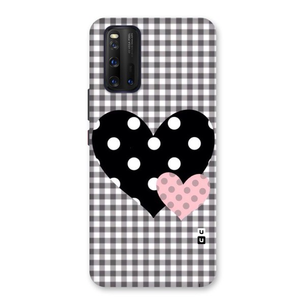 Polka Check Hearts Back Case for Vivo iQOO 3