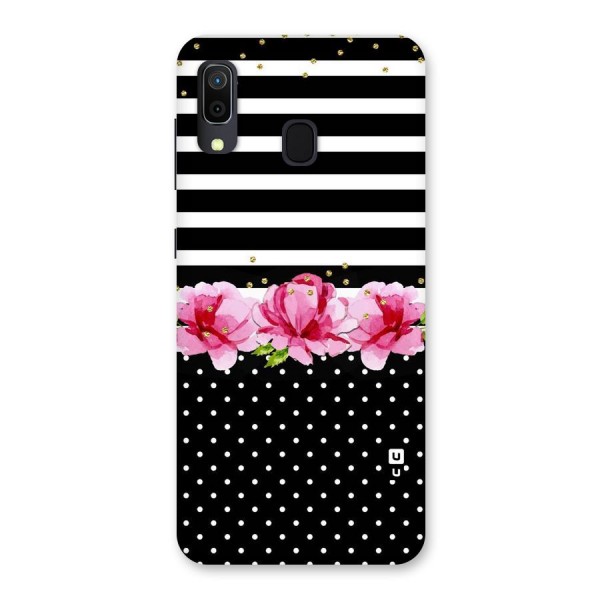 Polka Floral Stripes Back Case for Galaxy A20