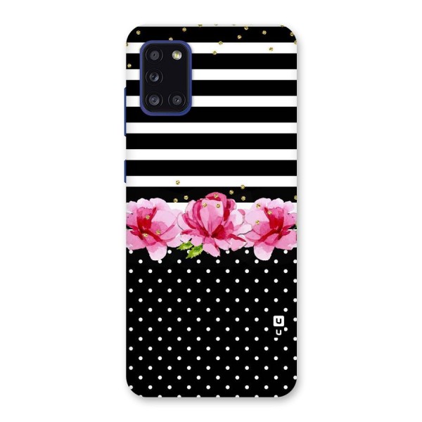 Polka Floral Stripes Back Case for Galaxy A31