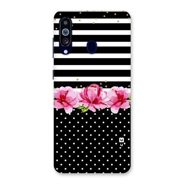 Polka Floral Stripes Back Case for Galaxy A60