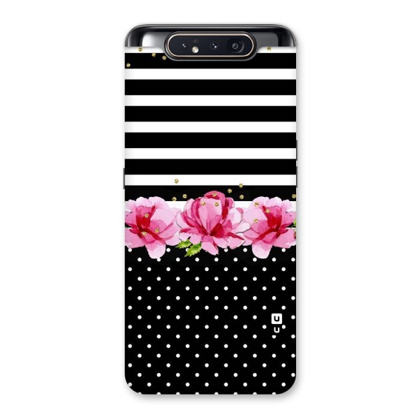 Polka Floral Stripes Back Case for Galaxy A80