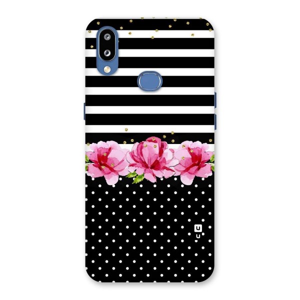 Polka Floral Stripes Back Case for Galaxy M01s