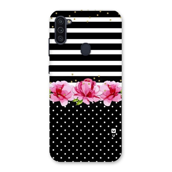 Polka Floral Stripes Back Case for Galaxy M11