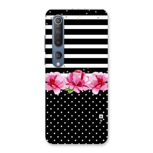 Polka Floral Stripes Back Case for Mi 10