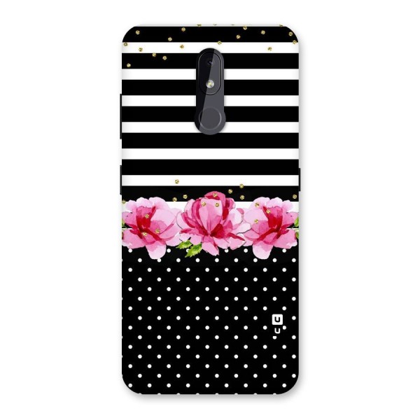 Polka Floral Stripes Back Case for Nokia 3.2