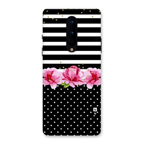 Polka Floral Stripes Back Case for OnePlus 8