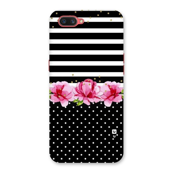 Polka Floral Stripes Back Case for Oppo A3s