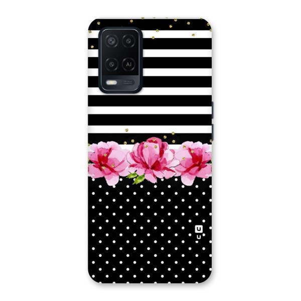 Polka Floral Stripes Back Case for Oppo A54