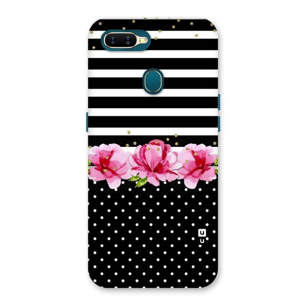 Polka Floral Stripes Back Case for Oppo A7