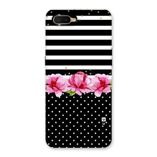 Polka Floral Stripes Back Case for Oppo K1