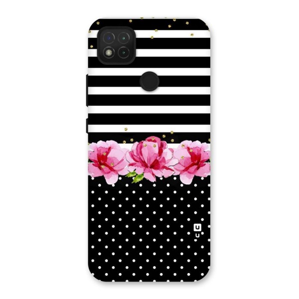 Polka Floral Stripes Back Case for Redmi 9